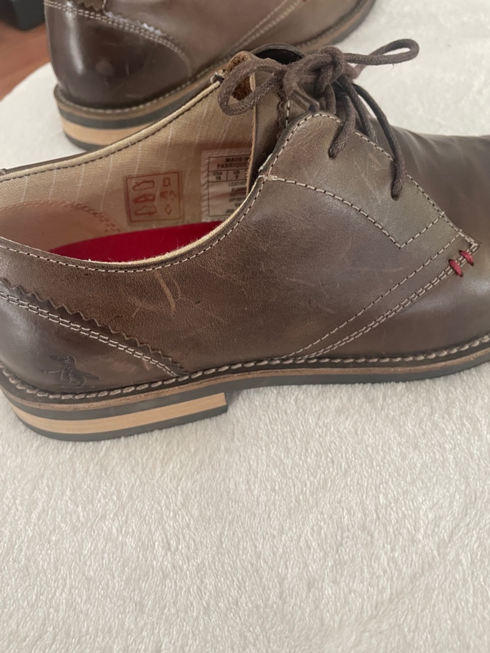 Original Penguin Men's Dark Brown Leather Lace-Up Oxfords - Picture 6 of 13